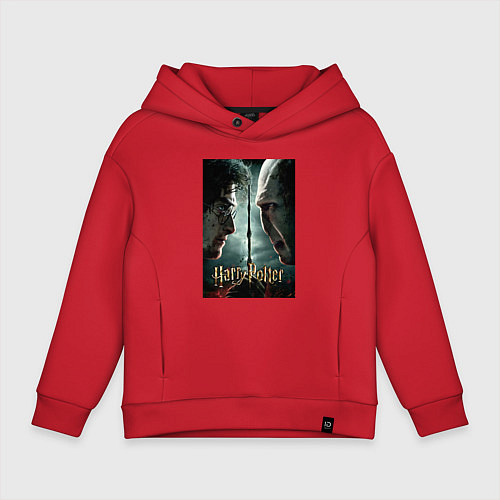 Детское худи оверсайз Череп - своя культура / Красный – фото 1