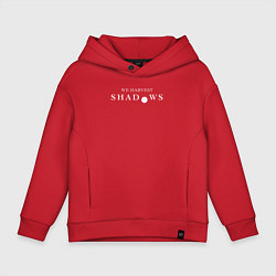 Толстовка оверсайз детская We harvest shadows logo, цвет: красный