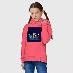 Толстовка оверсайз детская Все эмоции персонажи мультфильм головоломка, цвет: коралловый — фото 2