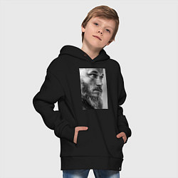 Толстовка оверсайз детская Рагнар: воин севера, цвет: черный — фото 2