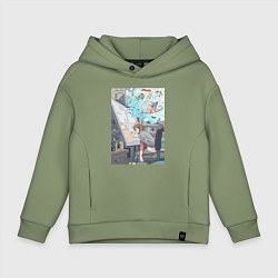 Толстовка оверсайз детская Будни дизайнера, цвет: авокадо