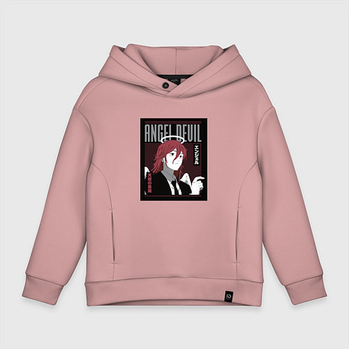 Детское худи оверсайз Человек-бензопила Angel Devil / Пыльно-розовый – фото 1