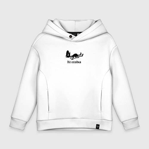 Детское худи оверсайз Уставший чертенок / Белый – фото 1