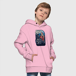 Толстовка оверсайз детская Santa Biker, цвет: светло-розовый — фото 2