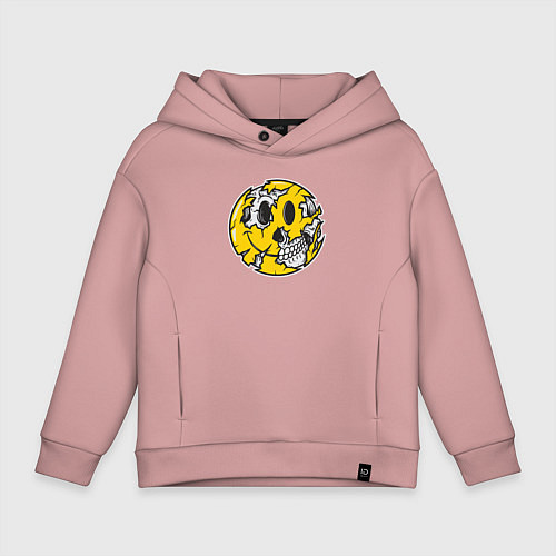 Детское худи оверсайз Smile skull / Пыльно-розовый – фото 1
