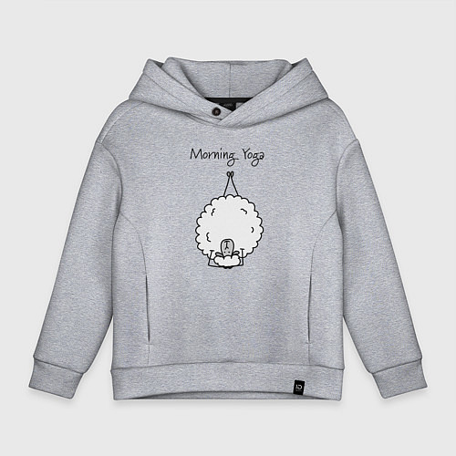 Детское худи оверсайз Овечка - йога / Меланж – фото 1