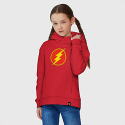 Толстовка оверсайз детская Flash logo, цвет: красный — фото 2