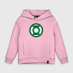 Толстовка оверсайз детская Green lantern logo, цвет: светло-розовый