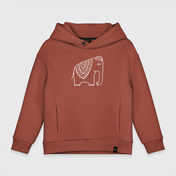 Толстовка оверсайз детская Индийский слон, цвет: кирпичный