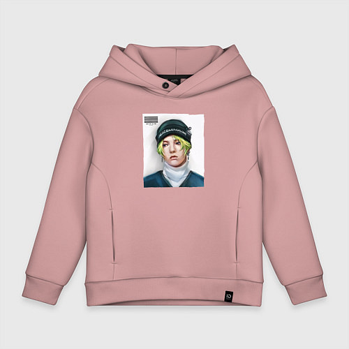 Детское худи оверсайз G Dragon Big bang / Пыльно-розовый – фото 1