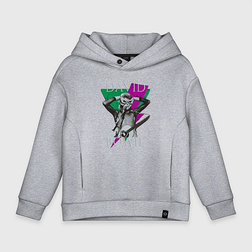 Детское худи оверсайз David Bowie hand goggles / Меланж – фото 1