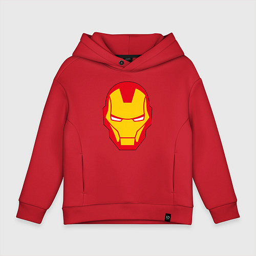 Детское худи оверсайз Iron man logo / Красный – фото 1