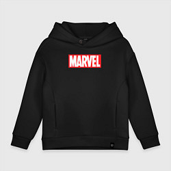Толстовка оверсайз детская Marvel logo, цвет: черный