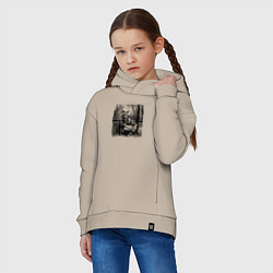 Толстовка оверсайз детская Отдыхающая лиса, цвет: миндальный — фото 2