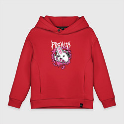 Толстовка оверсайз детская Человек-бензопила Почита бензопила, цвет: красный