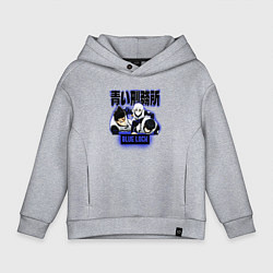 Толстовка оверсайз детская Синяя тюрьма Блю Лок персонажи, цвет: меланж