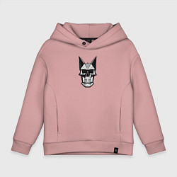Толстовка оверсайз детская Skull symbol, цвет: пыльно-розовый