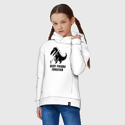 Толстовка оверсайз детская Godzilla best friend, цвет: белый — фото 2