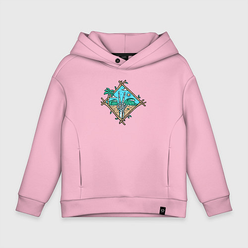 Детское худи оверсайз Peace beach / Светло-розовый – фото 1