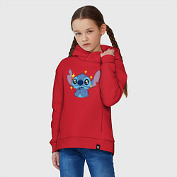 Толстовка оверсайз детская Stitch stars, цвет: красный — фото 2