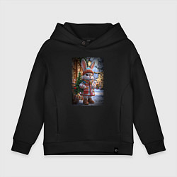 Детское худи оверсайз Зайчик с елкой