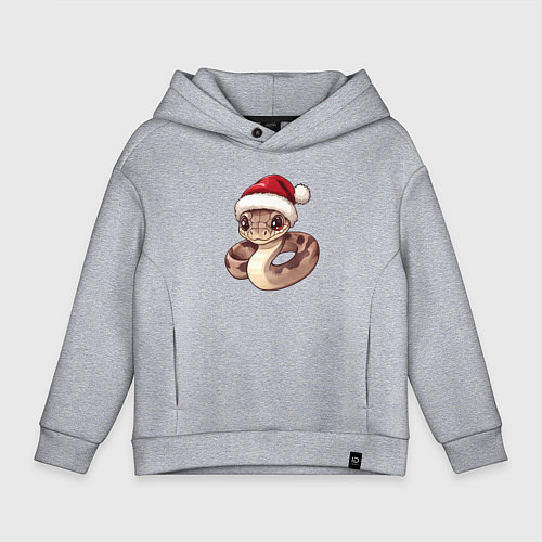 Детское худи оверсайз Змея новогодняя 2025 / Меланж – фото 1