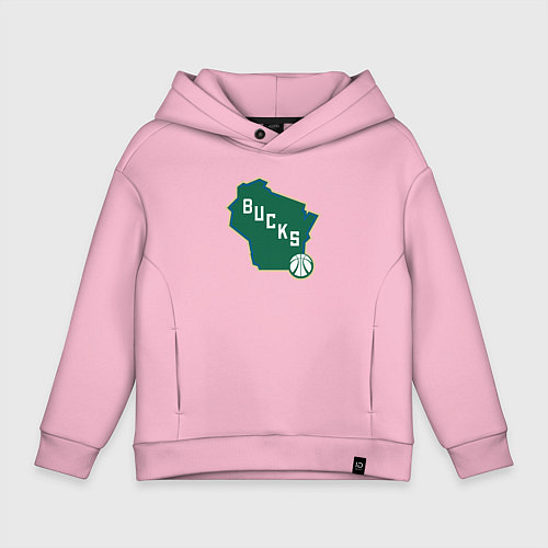Детское худи оверсайз Bucks team / Светло-розовый – фото 1