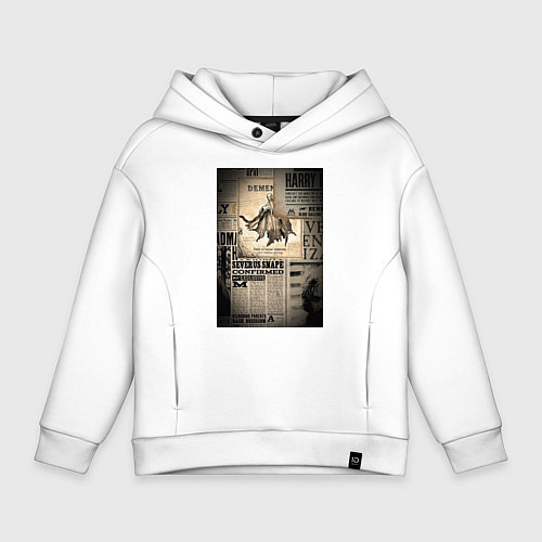 Детское худи оверсайз Важные новости / Белый – фото 1