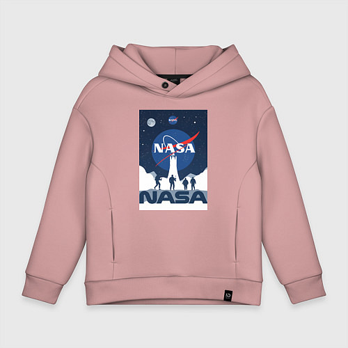 Детское худи оверсайз NASA открытия / Пыльно-розовый – фото 1