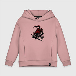 Толстовка оверсайз детская Боевой элитный рыцарь, цвет: пыльно-розовый