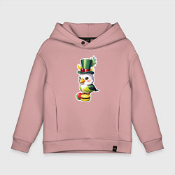 Толстовка оверсайз детская Попугайчик на макарунах, цвет: пыльно-розовый