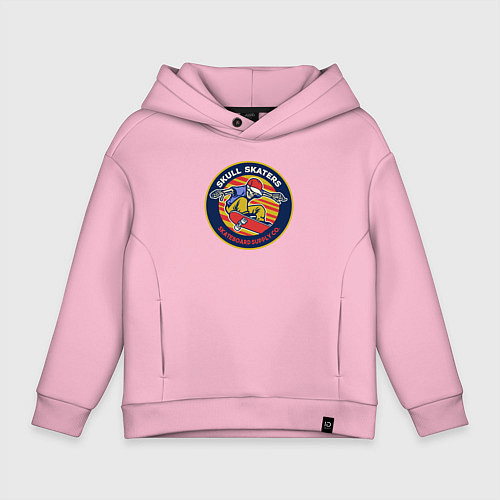 Детское худи оверсайз Skull skaters / Светло-розовый – фото 1