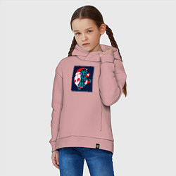 Толстовка оверсайз детская Санта Клаус спешит поздравить, цвет: пыльно-розовый — фото 2