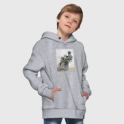 Толстовка оверсайз детская Цветы Хёнджина, цвет: меланж — фото 2