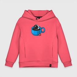 Толстовка оверсайз детская Space tea, цвет: коралловый