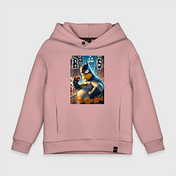 Толстовка оверсайз детская Batsimpson - ai art fantasy, цвет: пыльно-розовый