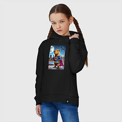 Толстовка оверсайз детская Batcapy - ai art fantasy, цвет: черный — фото 2