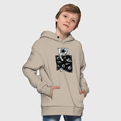 Толстовка оверсайз детская Космический сон, цвет: миндальный — фото 2