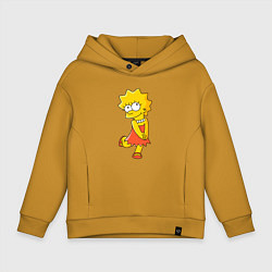 Толстовка оверсайз детская Lisa Simpson, цвет: горчичный