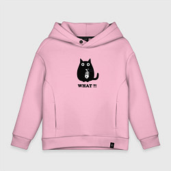 Толстовка оверсайз детская Кот и скелет рыбы, цвет: светло-розовый