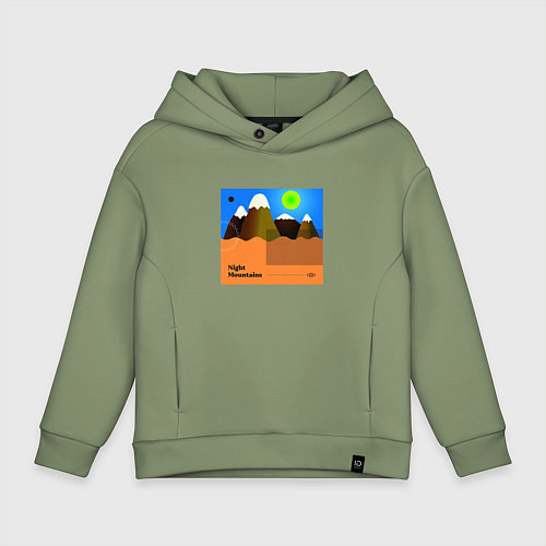 Детское худи оверсайз Ночные горы / Авокадо – фото 1