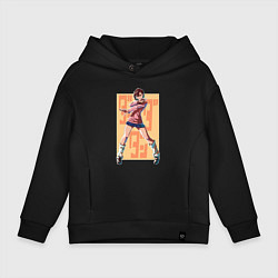 Толстовка оверсайз детская Momo Ayase, цвет: черный