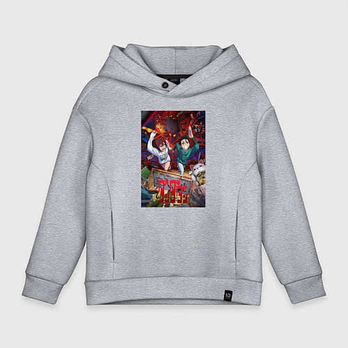 Детское худи оверсайз Дандадан: Момо и Кэн / Меланж – фото 1