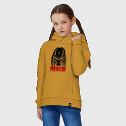 Толстовка оверсайз детская Хищник - шлем, цвет: горчичный — фото 2