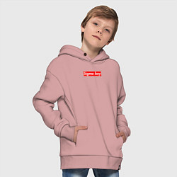 Толстовка оверсайз детская Сигма бой supreme style из песни мерч - тик-ток ме, цвет: пыльно-розовый — фото 2