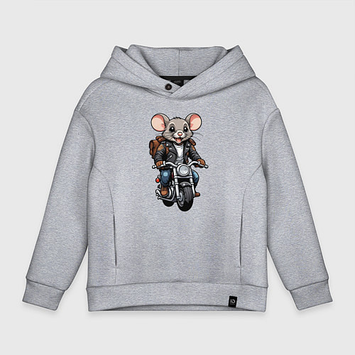 Детское худи оверсайз Biker mice / Меланж – фото 1