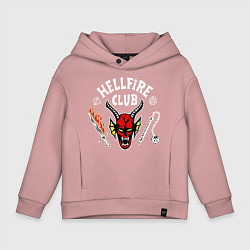 Толстовка оверсайз детская Клуб адского пламени, цвет: пыльно-розовый