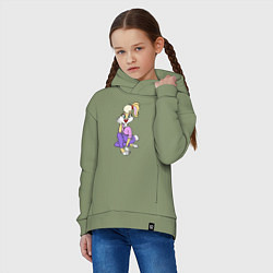 Толстовка оверсайз детская Lola Bunny, цвет: авокадо — фото 2