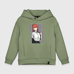 Толстовка оверсайз детская Человек-бензопила Макима в костюме, цвет: авокадо