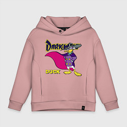 Толстовка оверсайз детская Чёрный плащ - Кряк Лапчатый, цвет: пыльно-розовый